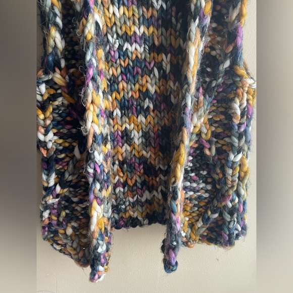 Free People Twilight Chunky Multi Colored Knit Heavyweight Vest Size XL - Picture 3 of 15